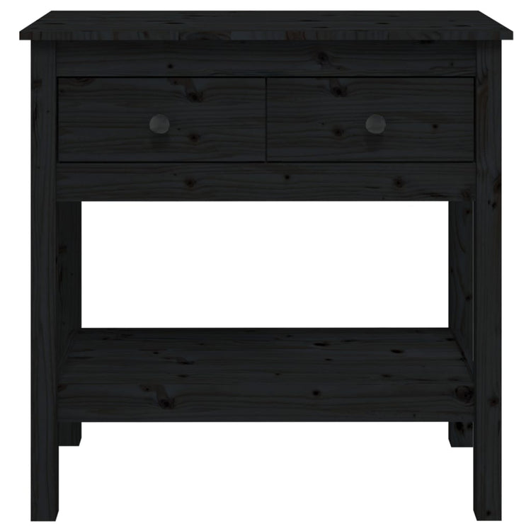 Tavolo Consolle Nero 75x35x75 cm in Legno Massello di Pino cod mxl 20706