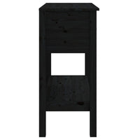 Tavolo Consolle Nero 75x35x75 cm in Legno Massello di Pino cod mxl 20706