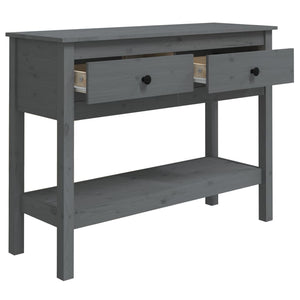 Tavolo Consolle Grigio 100x35x75 cm in Legno Massello di Pino 814626