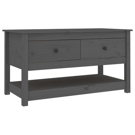 Tavolino da Salotto Grigio 102x49x55 cm Legno Massello di Pino cod mxl 16007