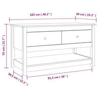 Tavolino da Salotto Miele 102x49x55cm in Legno Massello di Pino cod mxl 10317