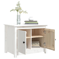 Tavolino da Salotto Bianco 71x49x55cm in Legno Massello di Pino 820927