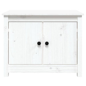 Tavolino da Salotto Bianco 71x49x55cm in Legno Massello di Pino