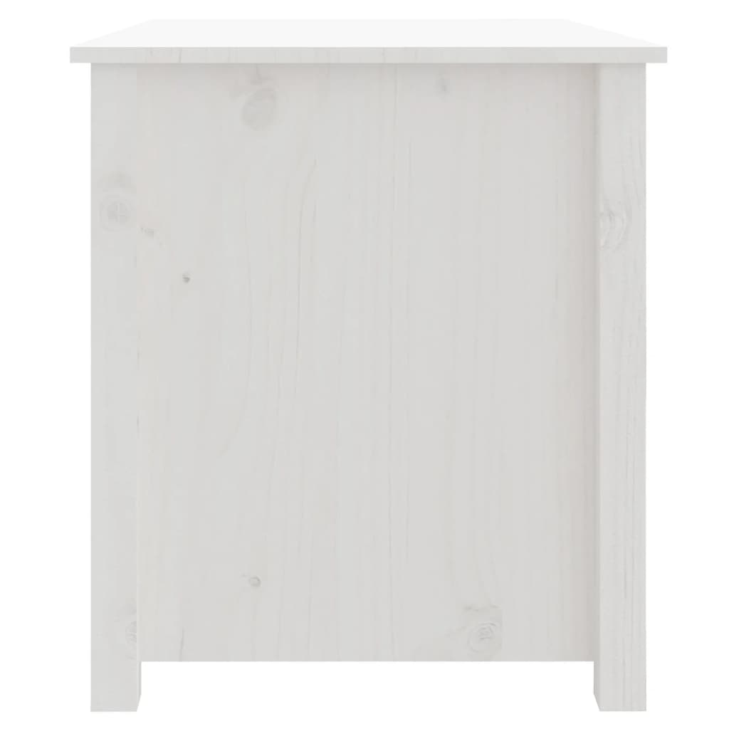 Tavolino da Salotto Bianco 71x49x55cm in Legno Massello di Pino