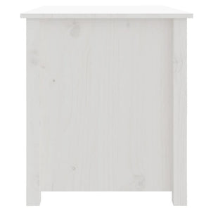 Tavolino da Salotto Bianco 71x49x55cm in Legno Massello di Pino