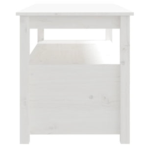 Tavolino da Salotto Bianco 102x49x55 cm Legno Massello di Pino cod mxl 13075