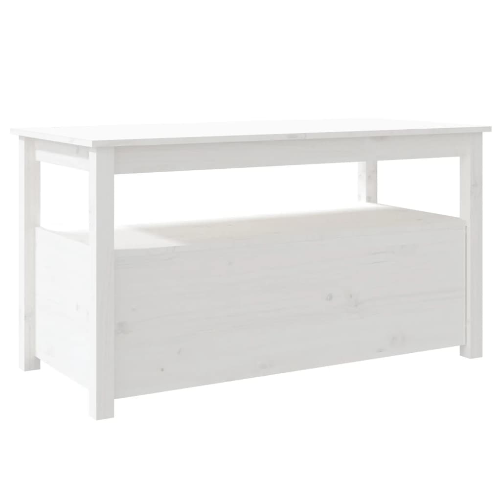 Tavolino da Salotto Bianco 102x49x55 cm Legno Massello di Pino cod mxl 13075