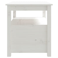 Tavolino da Salotto Bianco 71x49x55cm in Legno Massello di Pino 820937