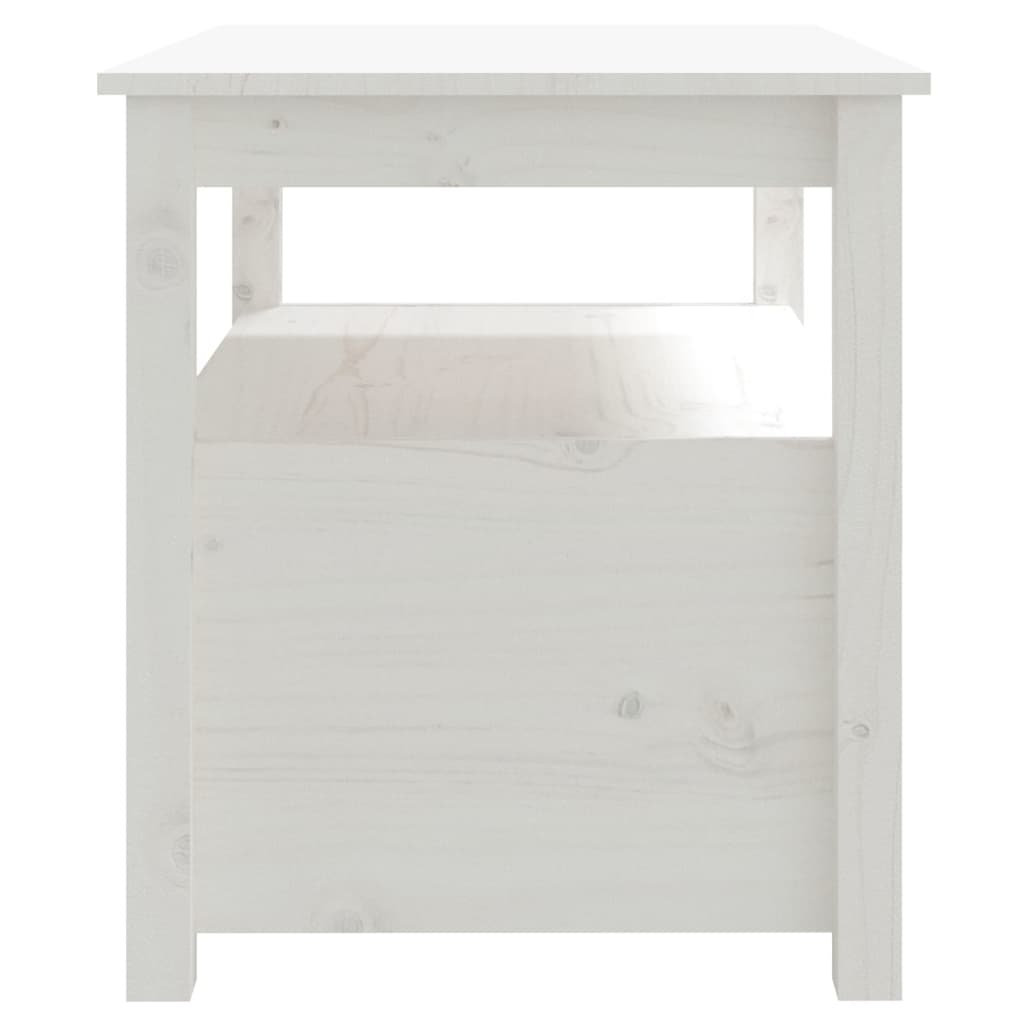 Tavolino da Salotto Bianco 71x49x55cm in Legno Massello di Pino cod mxl 29757