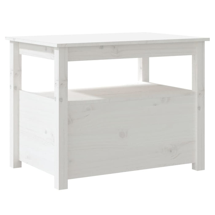 Tavolino da Salotto Bianco 71x49x55cm in Legno Massello di Pino cod mxl 29757