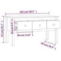 Tavolino da Salotto Grigio 102x49x55 cm Legno Massello di Pino 820943