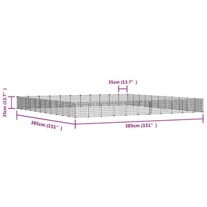 Gabbia per Animali 44 Pannelli con Porta Nera 35x35 cm Acciaio cod mxl 51845