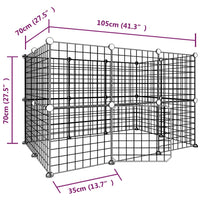 Gabbia per Animali 20 Pannelli con Porta Nera 35x35 cm Acciaio cod mxl 53836