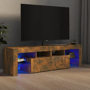 Mobile Porta TV con Luci LED Rovere Fumo 60x38,5x48 cm cod mxl 12414