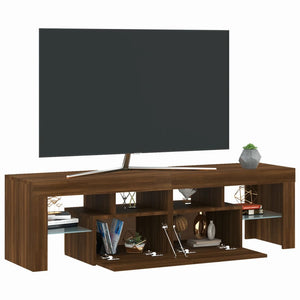 Mobile Porta TV con Luci LED Rovere Marrone 140x36,5x40 cm 822643