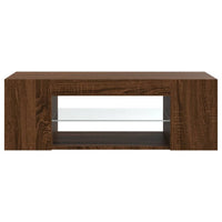 Mobile Porta TV con Luci LED Rovere Marrone 90x39x30 cm