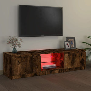 Mobile Porta TV con Luci LED Rovere Fumo 140x40x35,5 cm 822681