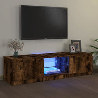 Mobile Porta TV con Luci LED Rovere Fumo 140x40x35,5 cm 822681