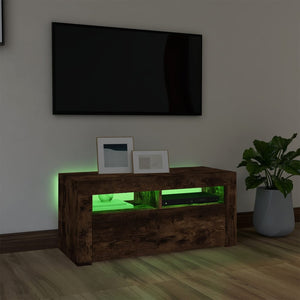 Mobile Porta TV con Luci LED Rovere Fumo 90x35x40 cm cod mxl 23127