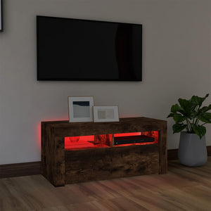 Mobile Porta TV con Luci LED Rovere Fumo 90x35x40 cm cod mxl 23127