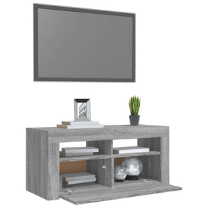 Mobile Porta TV con Luci LED Grigio Sonoma 90x35x40 cm cod mxl 33992