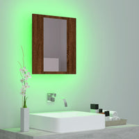 Mobile Bagno Specchio LED Rovere Marrone 40x12x45cm Multistrato 822835