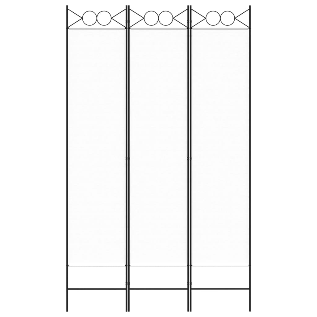 Divisorio a 3 Pannelli bianco 120x200 cm in Tessuto 350146