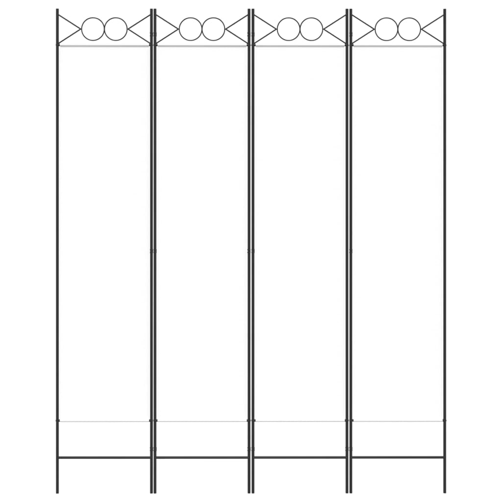 Divisorio a 4 Pannelli Bianco 160x200 cm Tessuto 350150