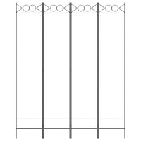 Divisorio a 4 Pannelli Bianco 160x200 cm Tessuto 350150