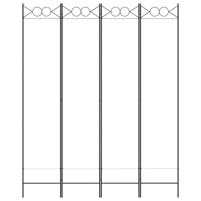 Divisorio a 4 Pannelli Bianco 160x200 cm Tessuto 350150