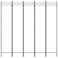 Divisorio a 5 Pannelli Bianco 200x200 cm Tessuto 350154