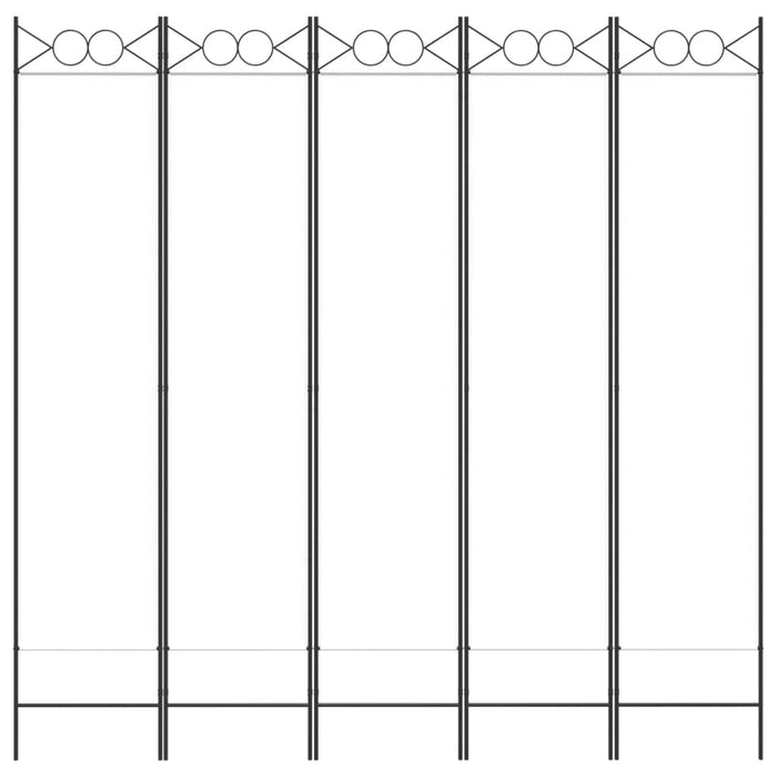 Divisorio a 5 Pannelli Bianco 200x200 cm Tessuto 350154