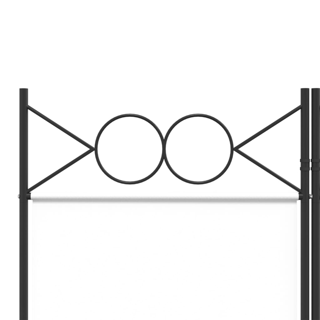 Divisorio a 5 Pannelli Bianco 200x200 cm Tessuto 350154