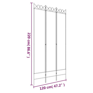 Divisorio a 3 Pannelli bianco 120x220 cm in Tessuto 350162