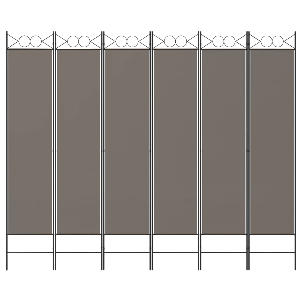  Divisorio a 6 Pannelli Antracite 240 x 220 cm Tessuto cod mxl 72940