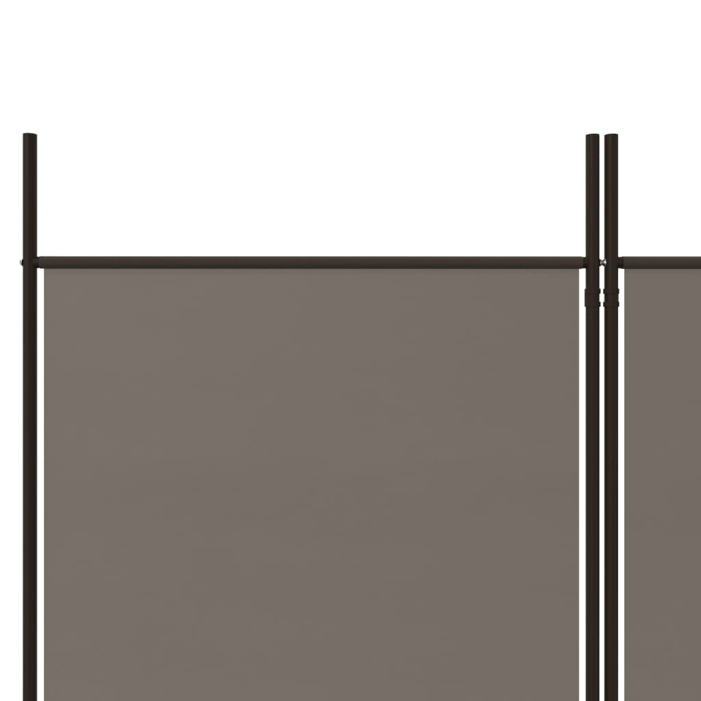 Divisorio a 4 Pannelli Antracite 200x200 cm Tessuto 350184