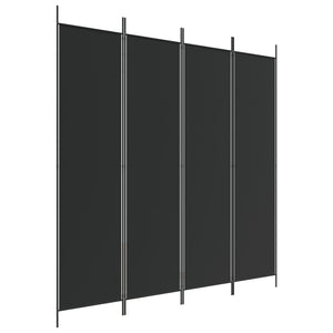 Divisorio a 4 Pannelli Nero 200x200 cm in Tessutocod mxl 73026