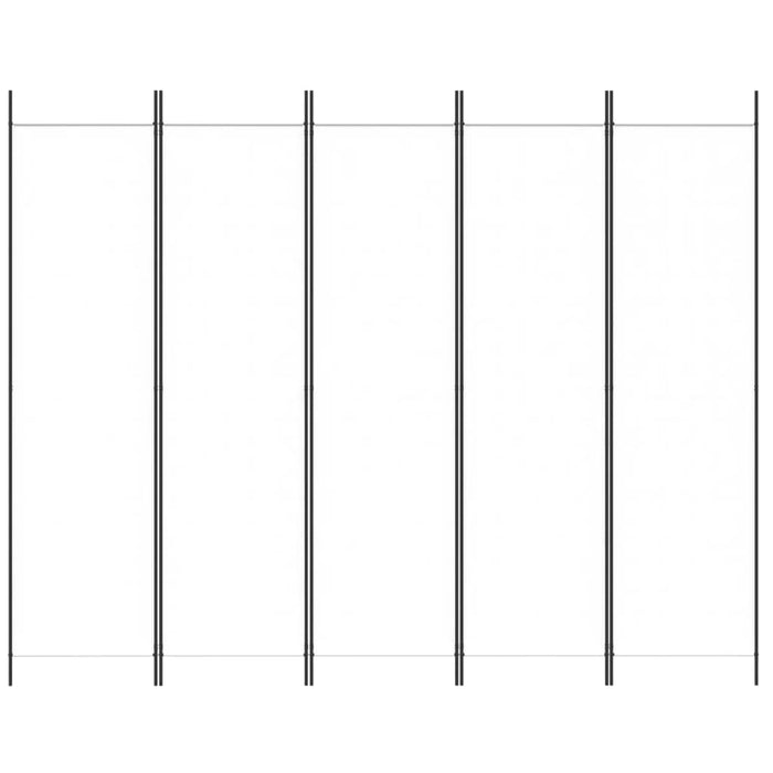 Divisorio a 5 Pannelli Bianco 250x200 cm Tessutocod mxl 97034