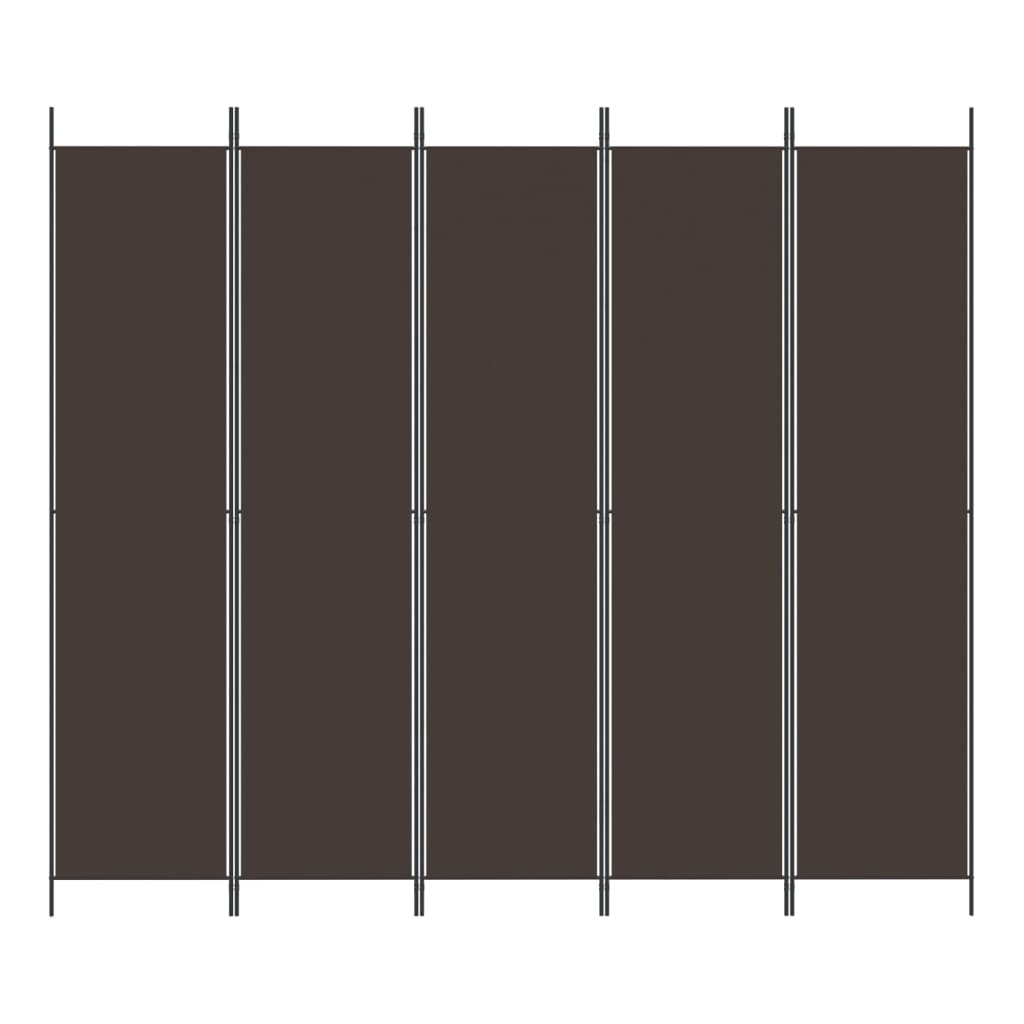 Divisorio a 5 Pannelli Marrone 250x220 cm in Tessutocod mxl 81003