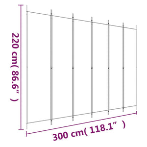 Divisorio a 6 Pannelli Antracite 300x220 cm Tessuto 350208