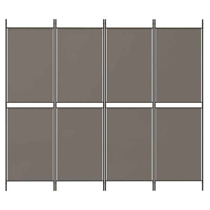 Divisorio a 4 Pannelli Antracite 200x200 cm Tessuto cod mxl 62005