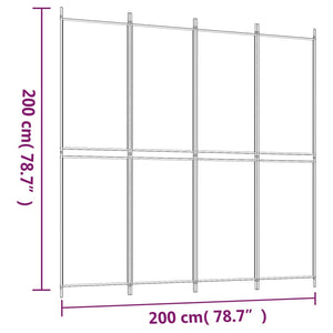 Divisorio a 4 Pannelli Antracite 200x200 cm Tessuto cod mxl 62005