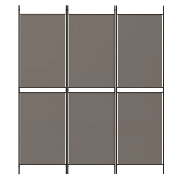 Divisorio a 3 Pannelli Antracite 150x220 cm in Tessuto 350244