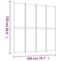 Divisorio a 4 Pannelli Marrone 200x220 cm in Tessuto 350247