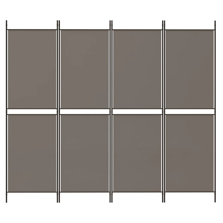 Divisorio a 4 Pannelli Antracite 200x220 cm Tessuto 350248