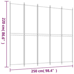 Divisorio 5 Pannelli Nero 250x220 cm Tessuto cod mxl 77711