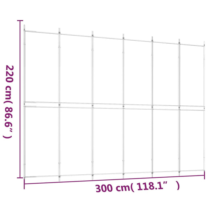 Divisorio a 6 Pannelli Nero 300x220 cm in Tessuto cod mxl 74360