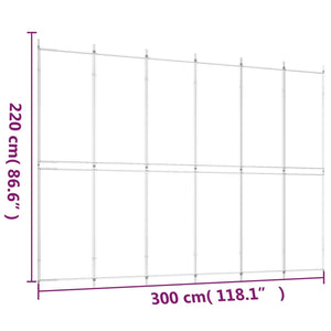 Divisorio a 6 Pannelli Nero 300x220 cm in Tessuto 350257