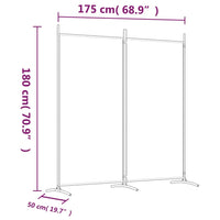 Divisorio a 2 Pannelli Bianco 175x180 cm Tessuto 350258