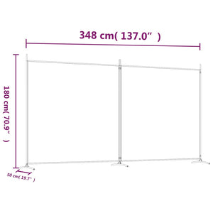  Divisorio a 2 Pannelli Marrone 348x180 cm in Tessuto cod mxl 77963